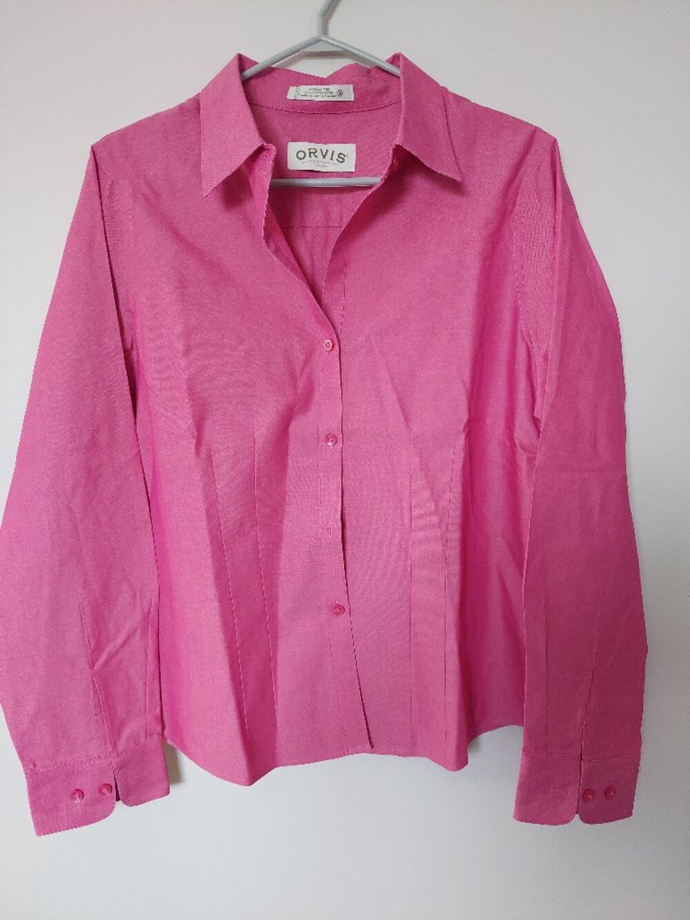 Orvis Women's Sz 14 Long sleeves 100% Cotton wrinkle-free shirt Pink